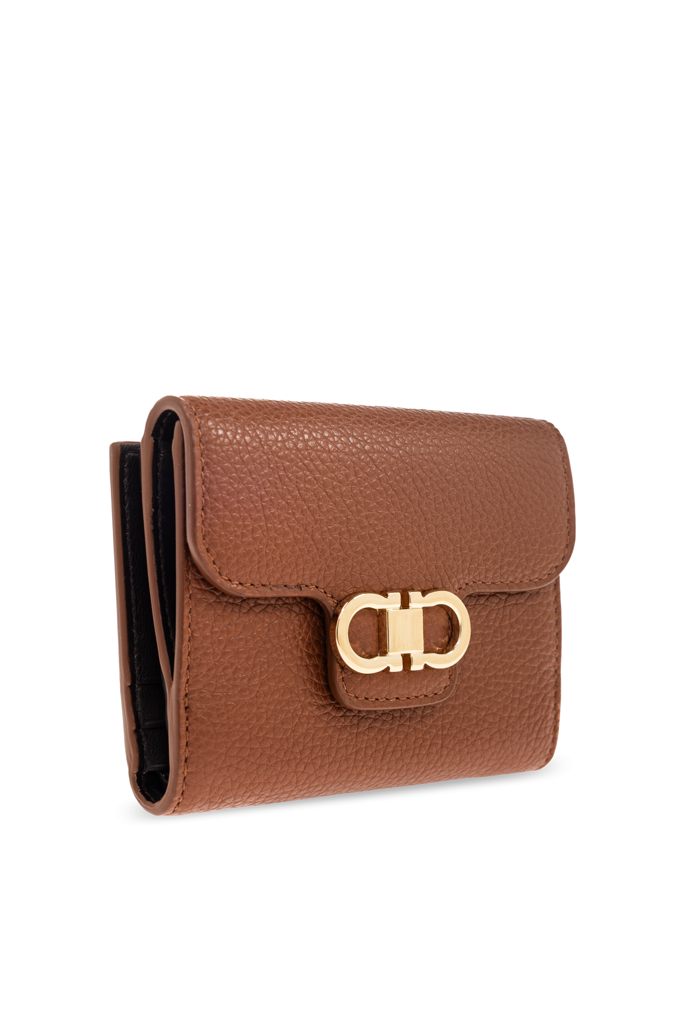 Brown Leather wallet with logo FERRAGAMO - Vitkac Italy